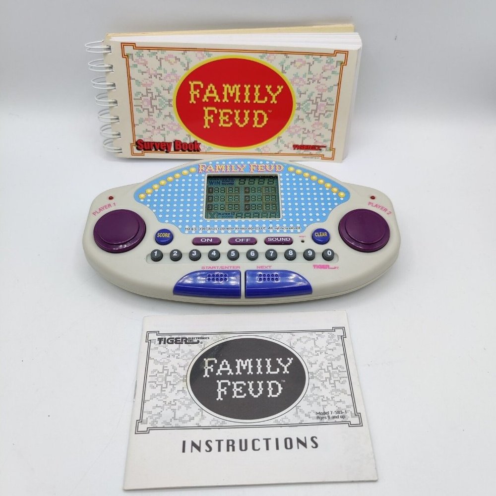 Vintage Family Feud Hand Held Electronic Game Tiger 1997 with Manuals Tested